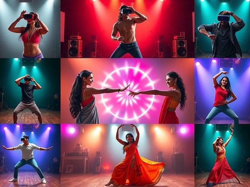Collage of Indian players from different regions enjoying Bollywood VR Dance Fusion