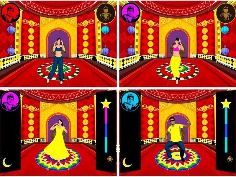 Screenshot of different gameplay modes in Bollywood VR Dance Fusion